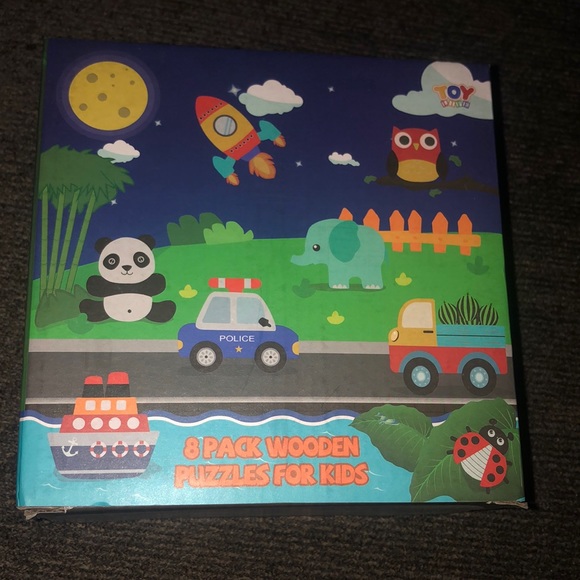 8 Pack Wooden Puzzles for kids 12+Months - Picture 1 of 2